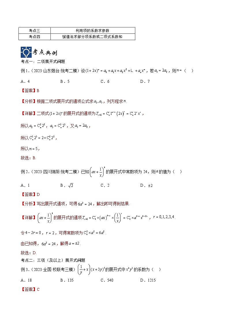 新高考数学一轮复习考点分类提升 第47讲 二项展开式问题(讲义)(解析版)第2页