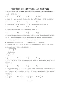 河南省南阳市2024-2025学年高二（上）期末数学试卷（含答案）