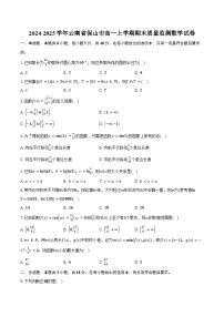 2024-2025学年云南省保山市高一上学期期末质量监测数学试卷（含答案）