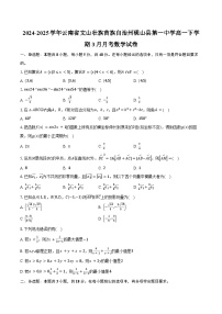 2024-2025学年云南省文山壮族苗族自治州砚山县第一中学高一下学期3月月考数学试卷（含答案）