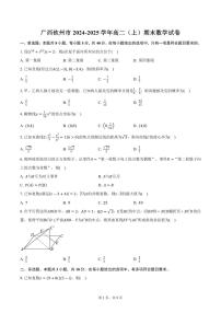 广西钦州市2024-2025学年高二（上）期末数学试卷（含答案）