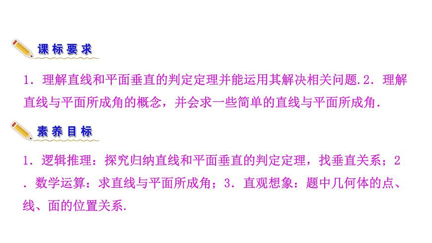 人教A版高中數(shù)學必修第二冊8.6.2 直線與平面垂直(一)【課件】第4頁
