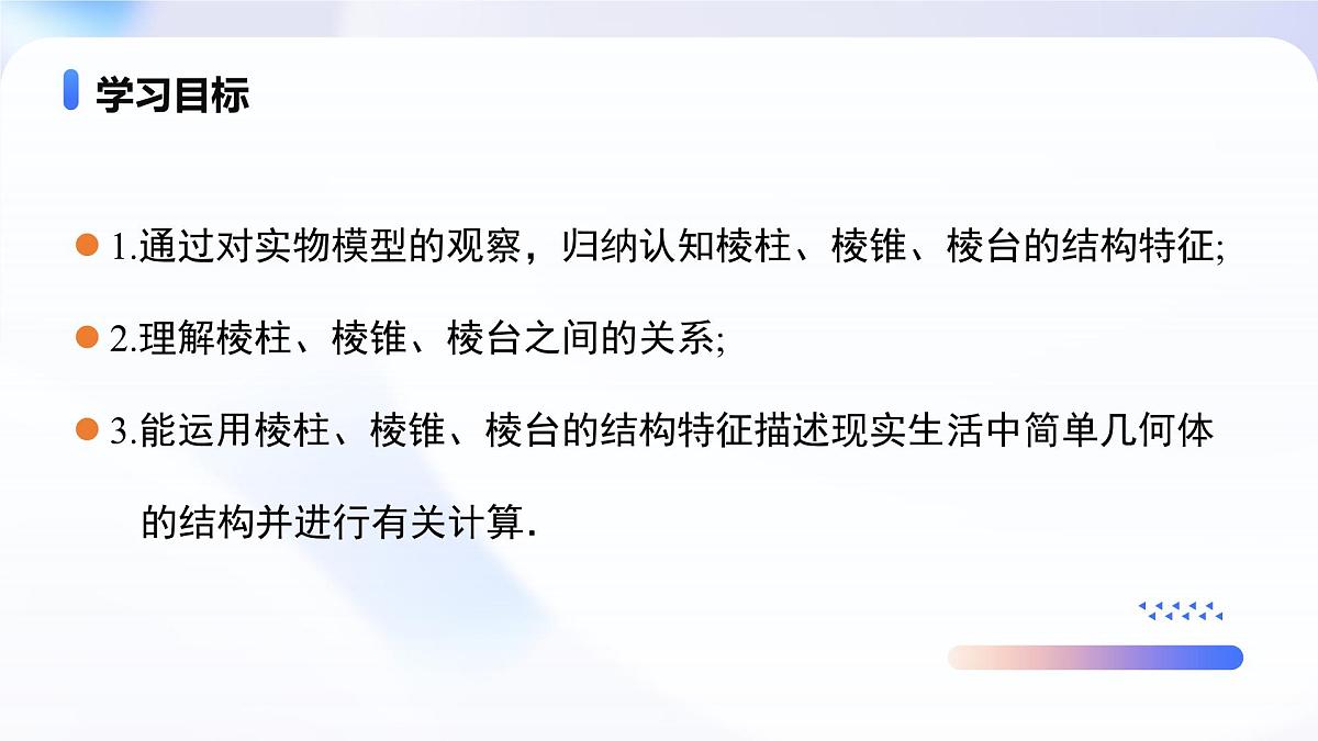 8.1 基本几何图形(第1课时)棱柱、棱锥、棱台 (教学课件)-2024-2025学年高一数学(人教A版2019必修第二册)第2页