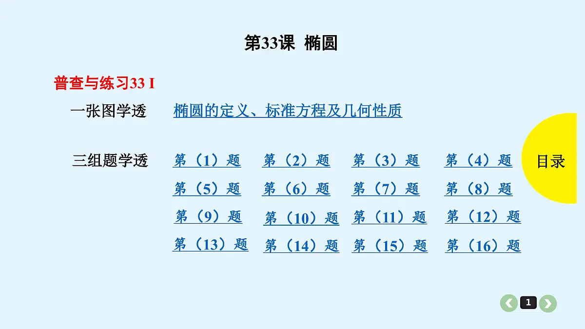 备战2025年高考数学提分宝典-新高考第33课椭圆-试卷第1页