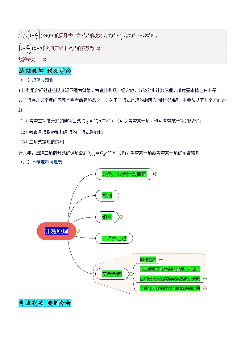新高考数学二轮复习核心考点精讲精练专题22 计数原理(讲)(解析版)第2页