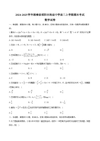 2024-2025学年湖南省邵阳市海谊中学高二上学期期末考试数学试卷（含答案）