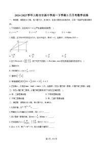 2024-2025学年上海市市西中学高一下学期3月月考数学试卷（含答案）