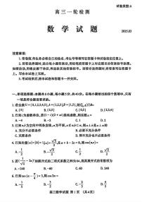 山东省泰安市2025届高三高考模拟第一次模拟-数学试题+答案