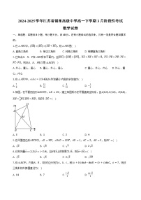 2024-2025学年江苏省锡东高级中学高一下学期3月阶段性考试数学试卷(含答案)