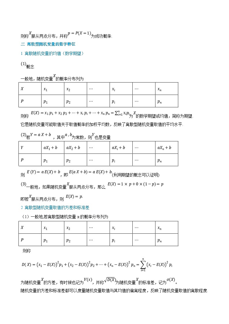 人教A版高中数学(选择性必修第三册)同步精品讲义7.2-7.3 离散型随机变量(解析版)第2页