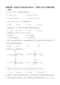 河南省驻马店市新蔡县第一高级中学2024-2025学年高一下学期3月月考数学试题（含答案）