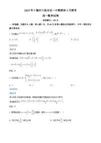 湖北省十堰市六县市区一中教联体2024-2025学年高一下学期3月联考 数学试题（含解析）