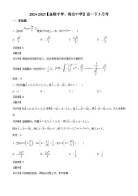 江苏省南京市金陵中学2024-2025学年高一下学期3月月考 数学试题（含解析）