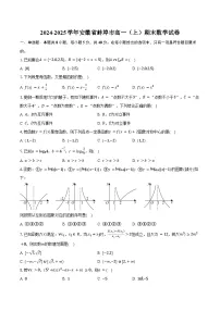 2024-2025学年安徽省蚌埠市高一（上）期末数学试卷（含答案）