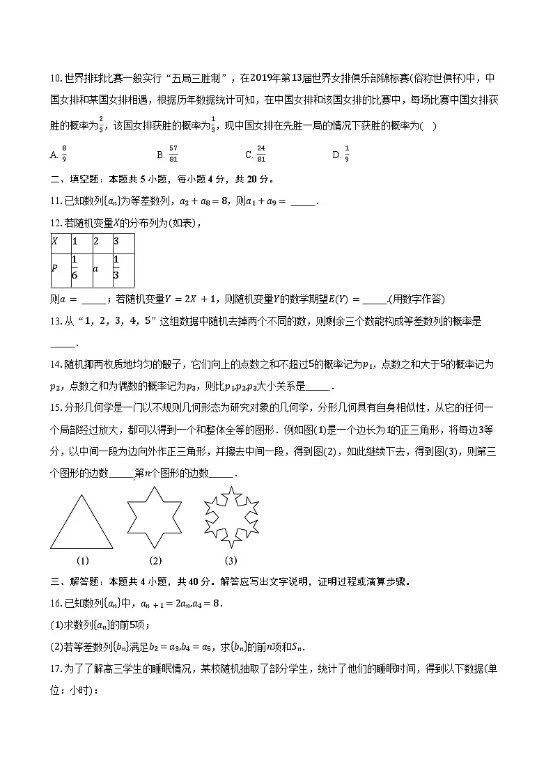 2024-2025学年北京市西城区育才学校高二下学期3月月考数学试题(含答案)第2页