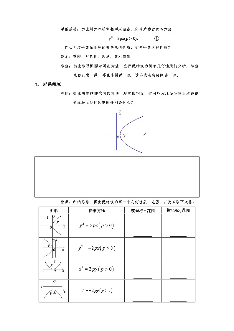 3.3.2 抛物线的简单几何性质(第1课时)(导学案)(学生版)第2页