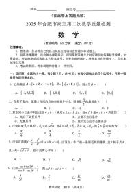 2025届安徽省合肥市高三二模 第二次教学质量检测 数学试题+答案