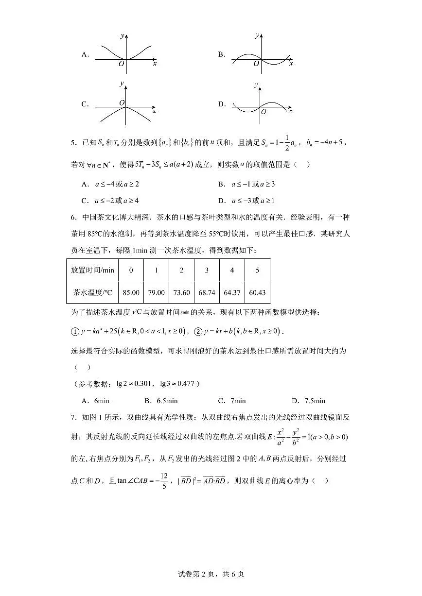 2024届广东省深圳外国语学校高三上学期第二次月考试卷 数学(含答案)第2页