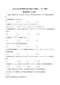 2024-2025学年浙江省宁波市十校高三（下）联考数学试卷（3月份）（含答案）