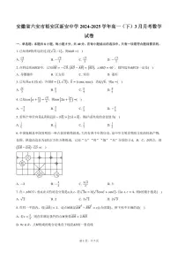 安徽省六安市裕安区新安中学2024-2025学年高一（下）3月月考数学试卷（含答案）