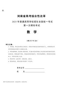河南省高考综合性改革2025届高三高考模拟第一次模拟考试-数学试题+答案
