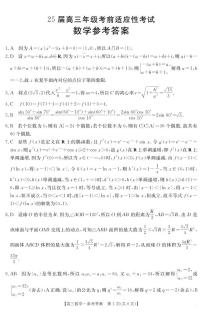 安徽省六安市市区2025届高三下学期3月考前适应性考试数学试题（PDF版附答案）