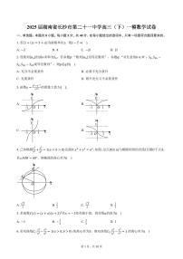 2025届湖南省长沙市第二十一中学高三（下）一模数学试卷（含答案）