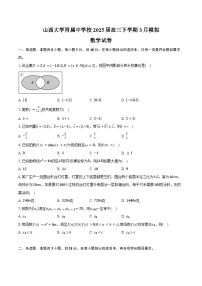 山西大学附属中学校2025届高三下学期3月模拟数学试卷（含答案）