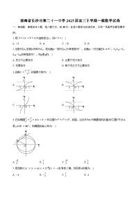 湖南省长沙市第二十一中学2025届高三下学期一模数学试卷（含答案）