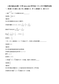 上海市嘉定区第一中学2024-2025学年高二下3月月考 数学试题（含解析）