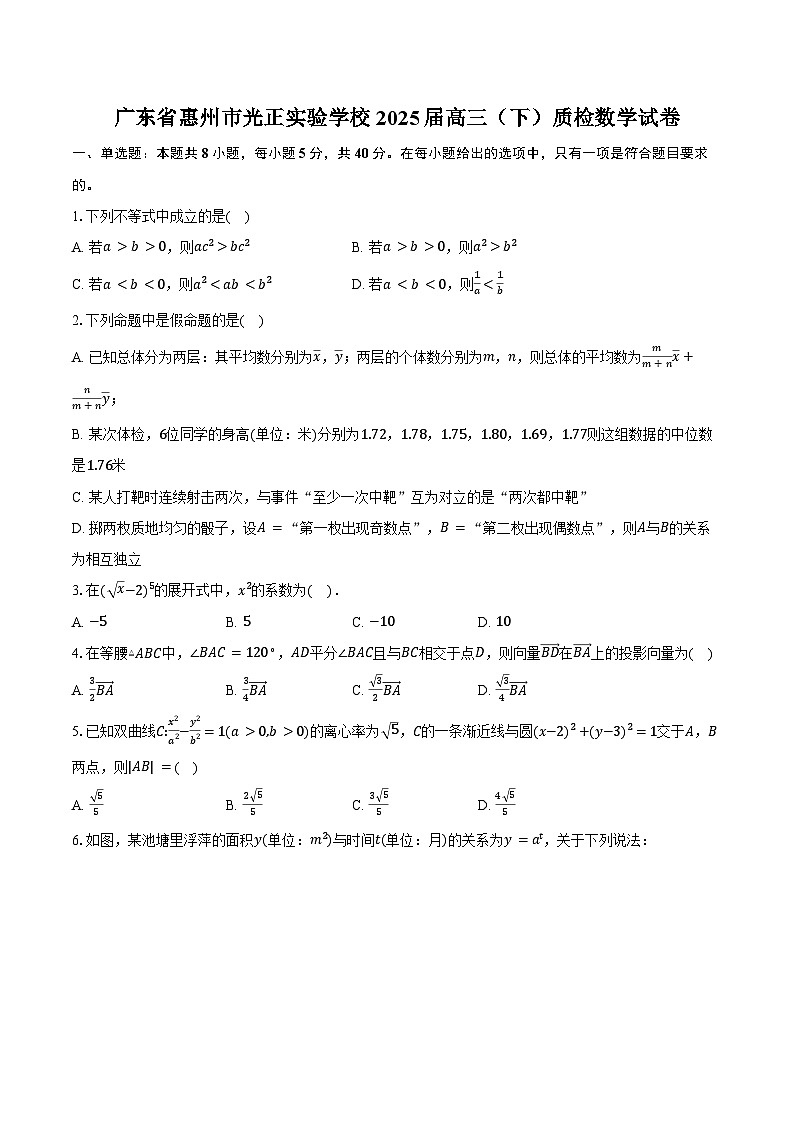 廣東省惠州市光正實驗學(xué)校2025屆高三(下)質(zhì)檢數(shù)學(xué)試卷(含答案)第1頁