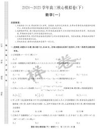 九师联盟2025届高三高考模拟核心模拟卷（下）（一）-数学试题+答案