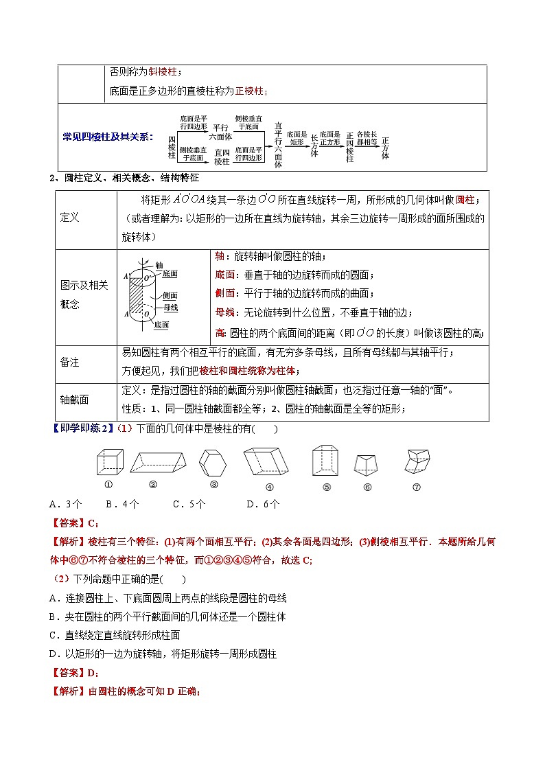 第06講 柱體（5個(gè)知識(shí)點(diǎn)+6種題型+強(qiáng)化訓(xùn)練）解析版第3頁