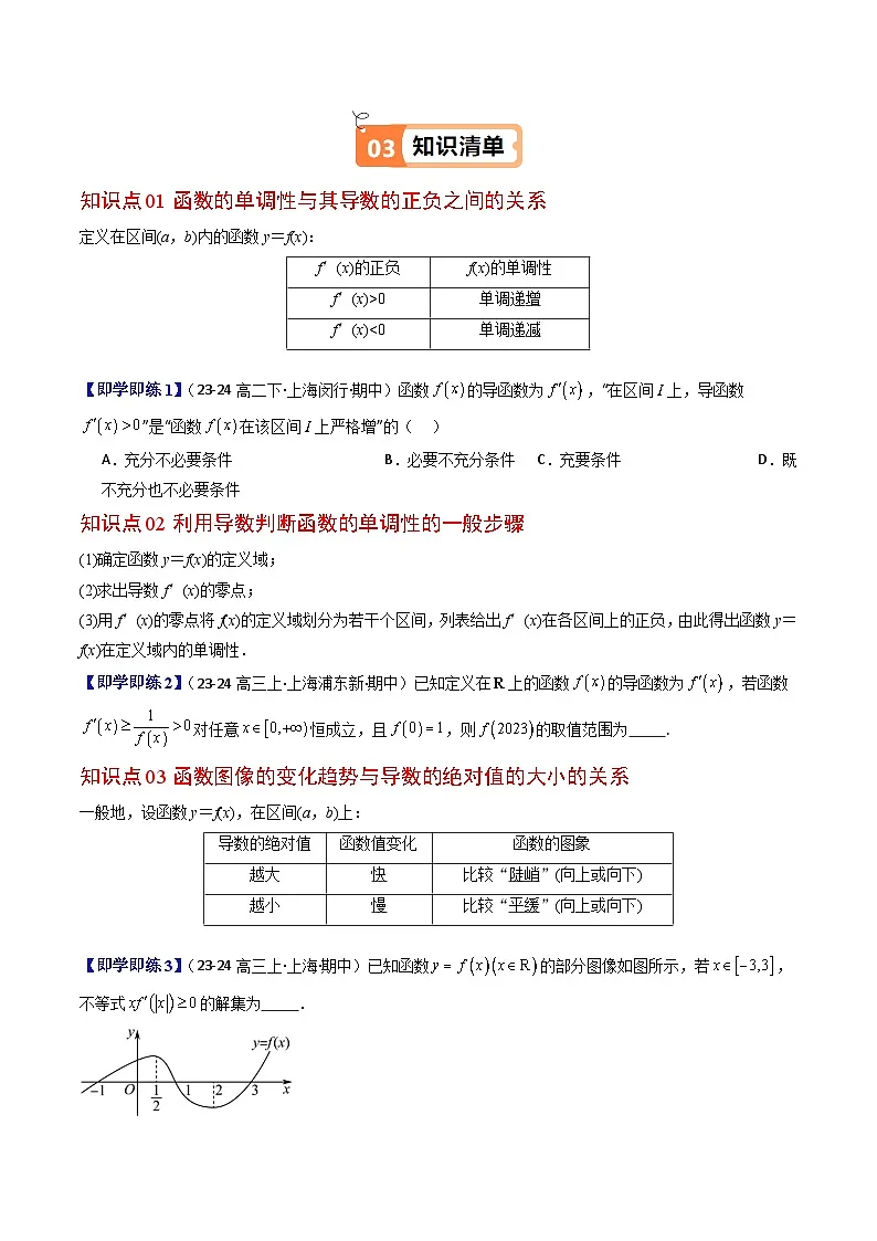 第03讲 导数的应用(7大知识点+9大必考题型+强化训练)(原卷版)第2页