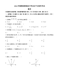 2024年湖南省普通高中学业水平合格性考试数学试题含参考答案