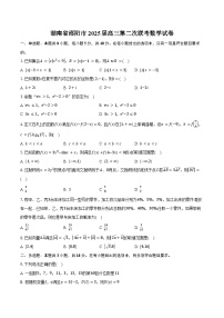 湖南省邵阳市2025届高三第二次联考数学试卷（含答案）