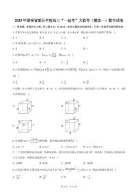 2025年湖南省部分学校高三“一起考”大联考（模拟一）数学试卷（含答案）