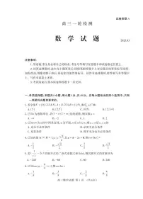 山东省泰安市2025届高三下学期一轮检测数学试题（含答案）