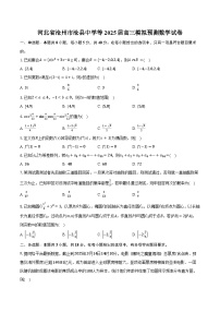 河北省沧州市沧县中学等2025届高三模拟预测数学试卷（含答案）