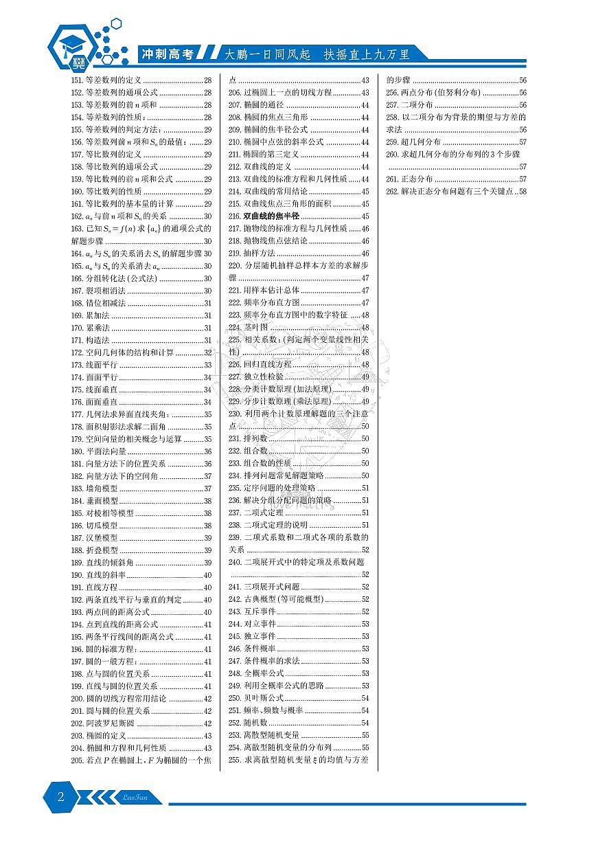 2025届高考数学知识清单-基础知识必备第2页