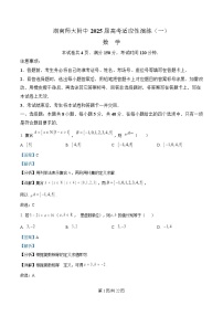 湖南省长沙市师大附中2025届高三下学期模拟考试一数学试题 含解析