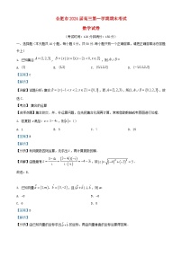 安徽省合肥市2024届高三数学上学期期末试题含解析