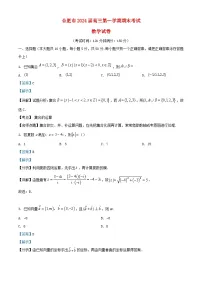 安徽省合肥市2024届高三数学上学期期末试题含解析