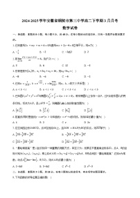 2024-2025学年安徽省铜陵市第三中学高二下学期3月月考数学试卷（含答案）