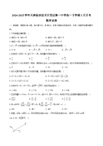 2024-2025学年天津经济技术开发区第一中学高一下学期3月月考数学试卷（含答案）