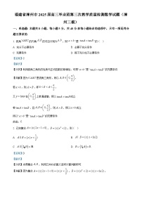 福建省漳州市2025届高三下学期第三次教学质量检测数学试题 含解析