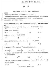 湖南师大附中2025届高三下学期模拟（一）数学试题+答案