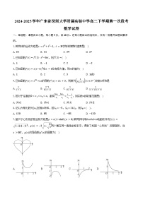 2024-2025学年广东省深圳大学附属实验中学高二下学期第一次段考数学试卷(含答案)