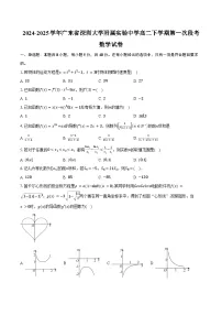 2024-2025学年广东省深圳大学附属实验中学高二下学期第一次段考数学试卷(含答案)