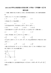 2024-2025学年山东省烟台市招远市第二中学高一下学期第一次月考数学试卷（含答案）